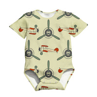 Thumbnail for Vintage Old Airplane Designed 3D Baby Bodysuits