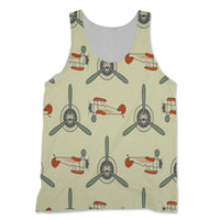 Thumbnail for Vintage Old Airplane Designed 3D Tank Tops