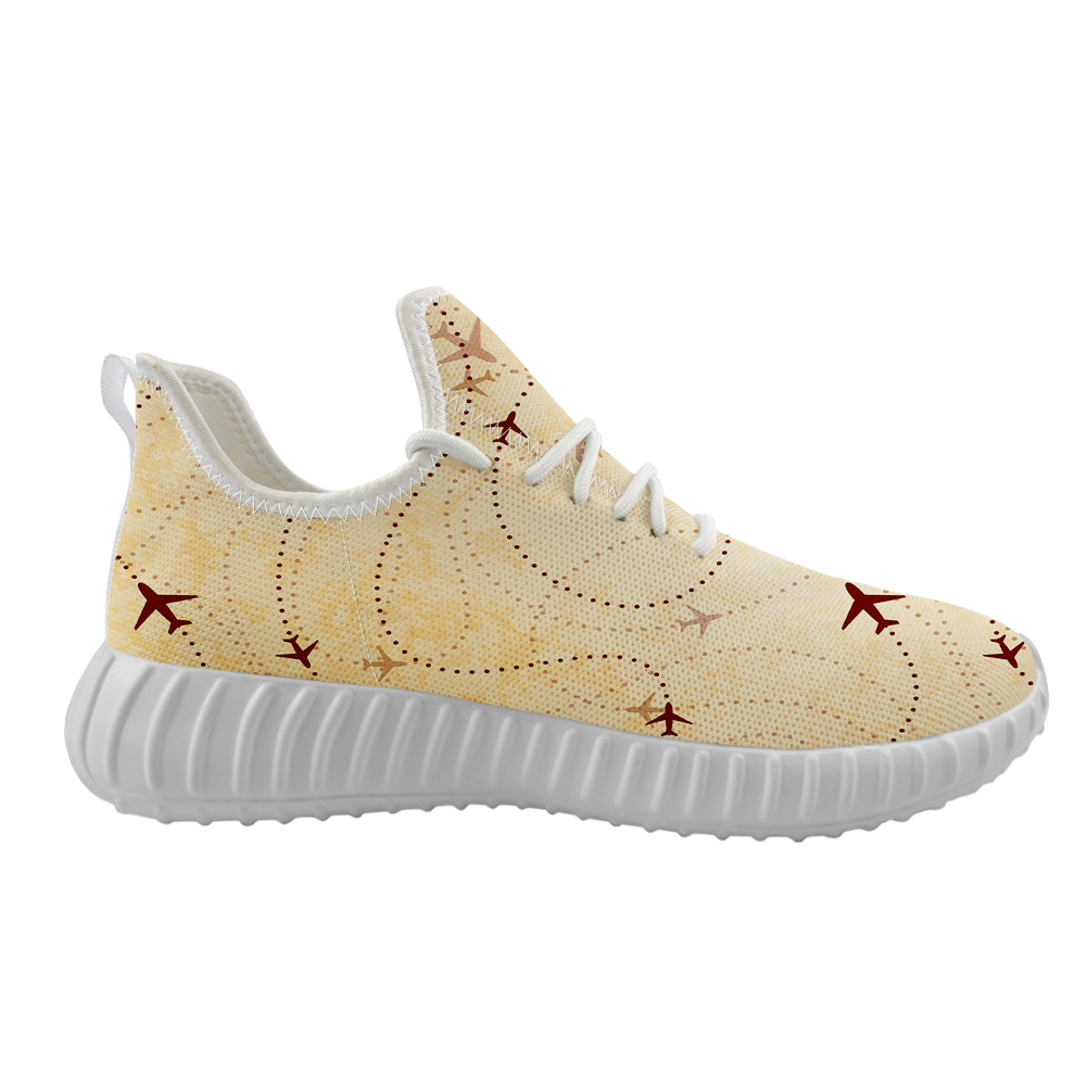 Vintage Travelling with Aircraft Designed Sport Sneakers & Shoes (WOMEN)