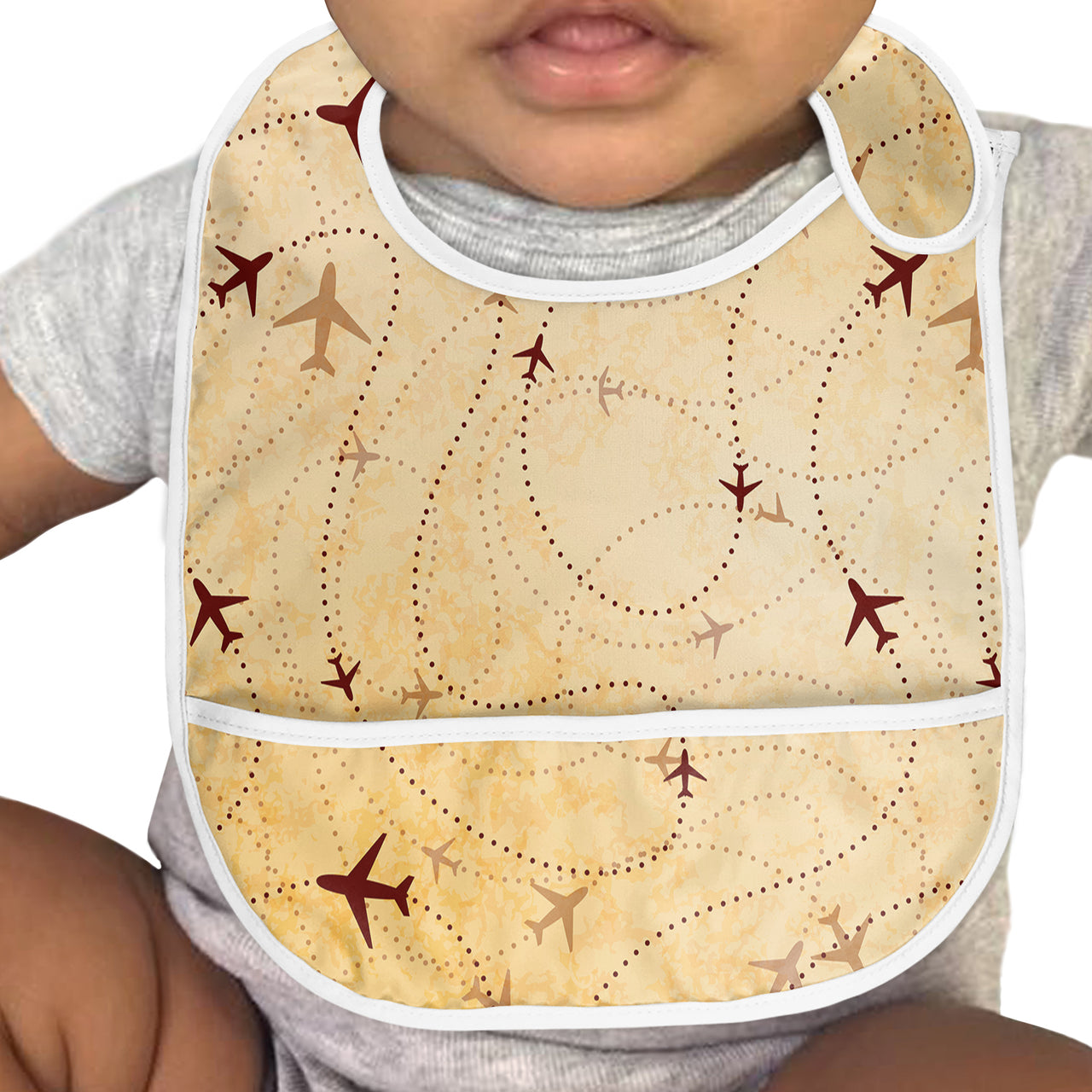 Vintage Travelling with Aircraft Designed Baby Bib