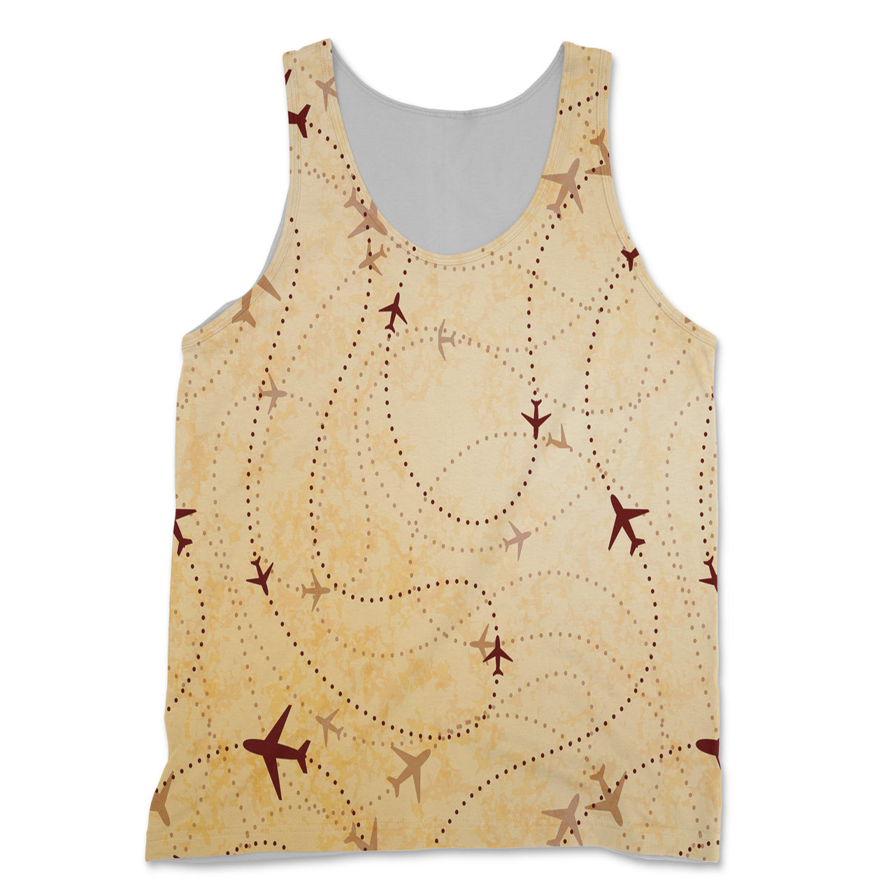 Vintage Travelling with Aircraft Designed 3D Tank Tops