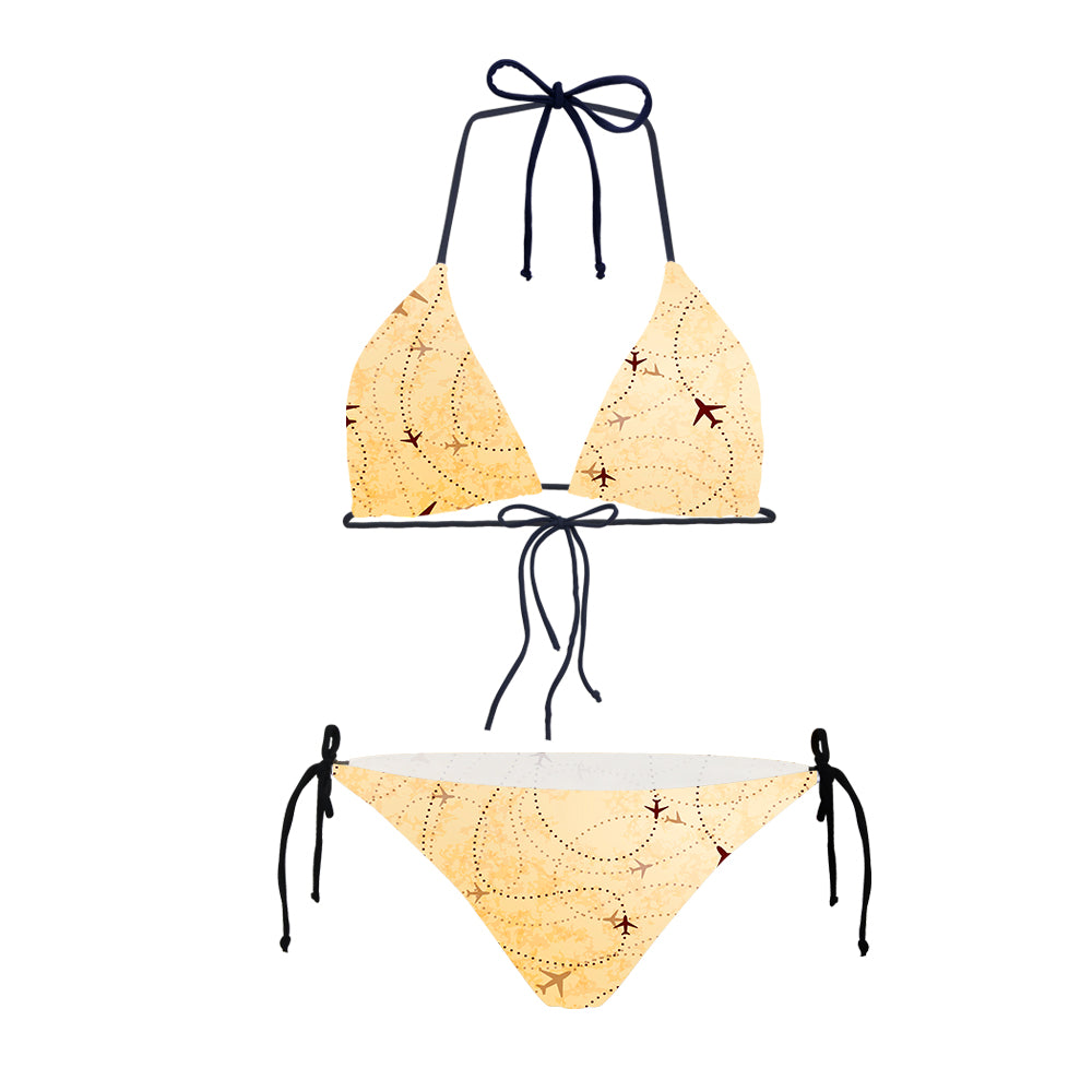 Vintage Travelling with Aircraft Designed Triangle Bikini