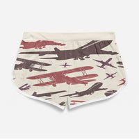 Thumbnail for Vintage & Jumbo Airplanes Designed Women Beach Style Shorts