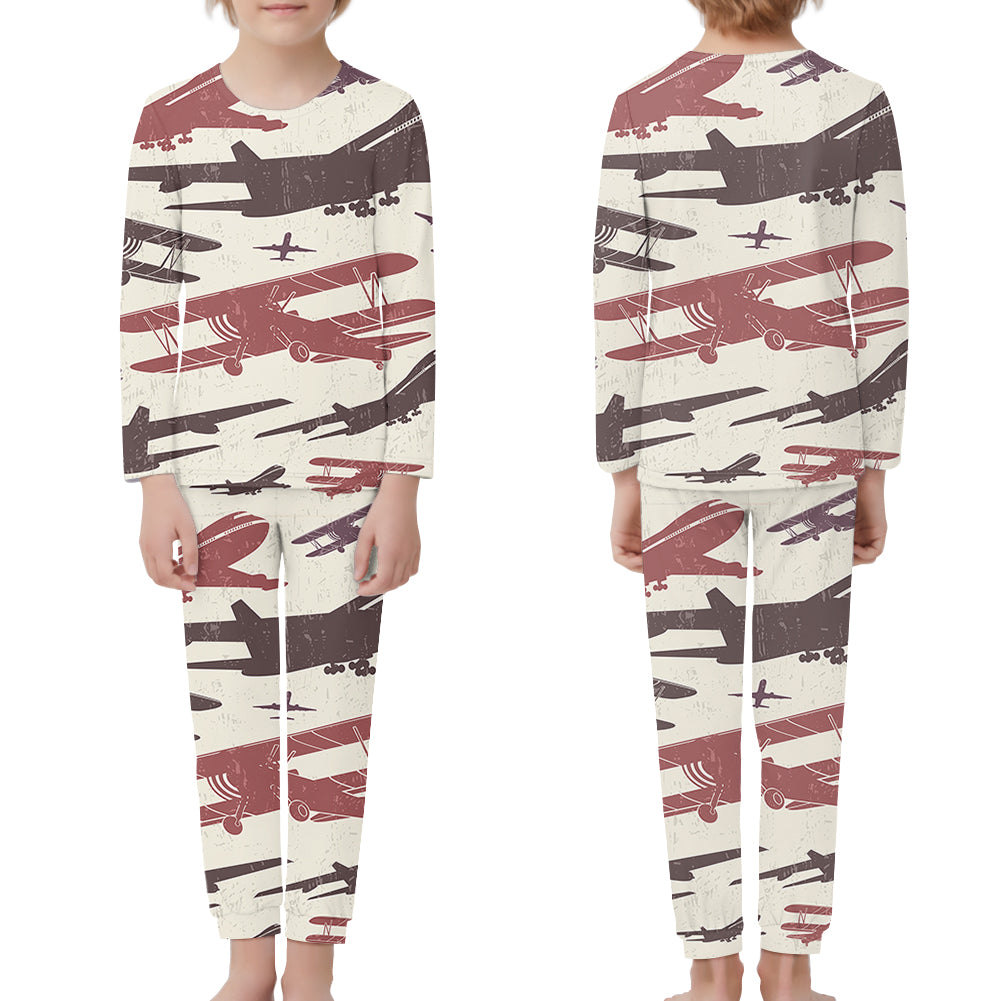Vintage & Jumbo Airplanes Designed "Children" Pijamas