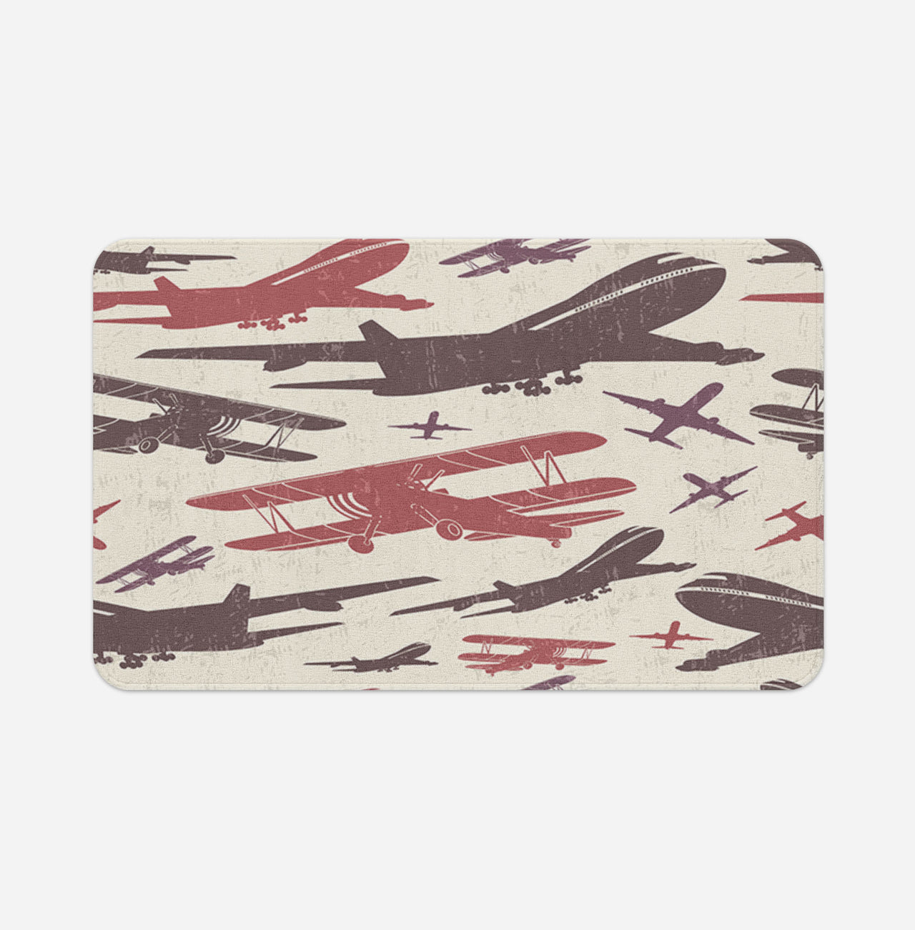 Vintage & Jumbo Airplanes Designed Bath Mats