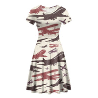 Thumbnail for Vintage & Jumbo Airplanes Designed Women Midi Dress