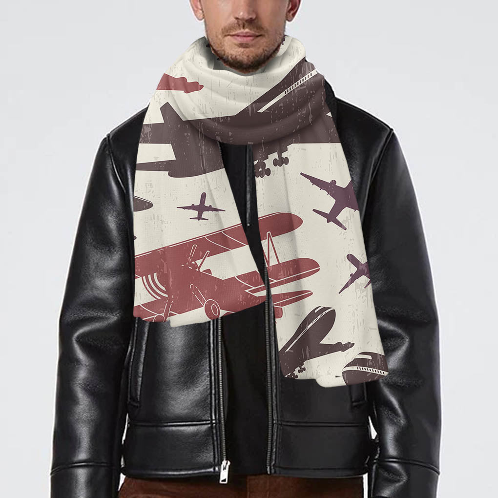 Vintage & Jumbo Airplanes Designed Scarfs