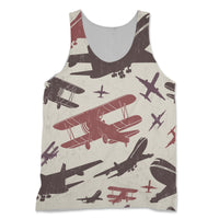 Thumbnail for Vintage & Jumbo Airplanes Designed 3D Tank Tops