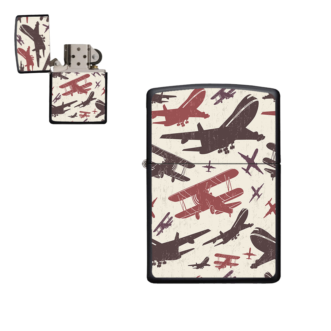 Vintage & Jumbo Airplanes Designed Metal Lighters