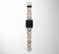 Thumbnail for Vintage & Jumbo Airplanes Designed Leather Apple Watch Straps