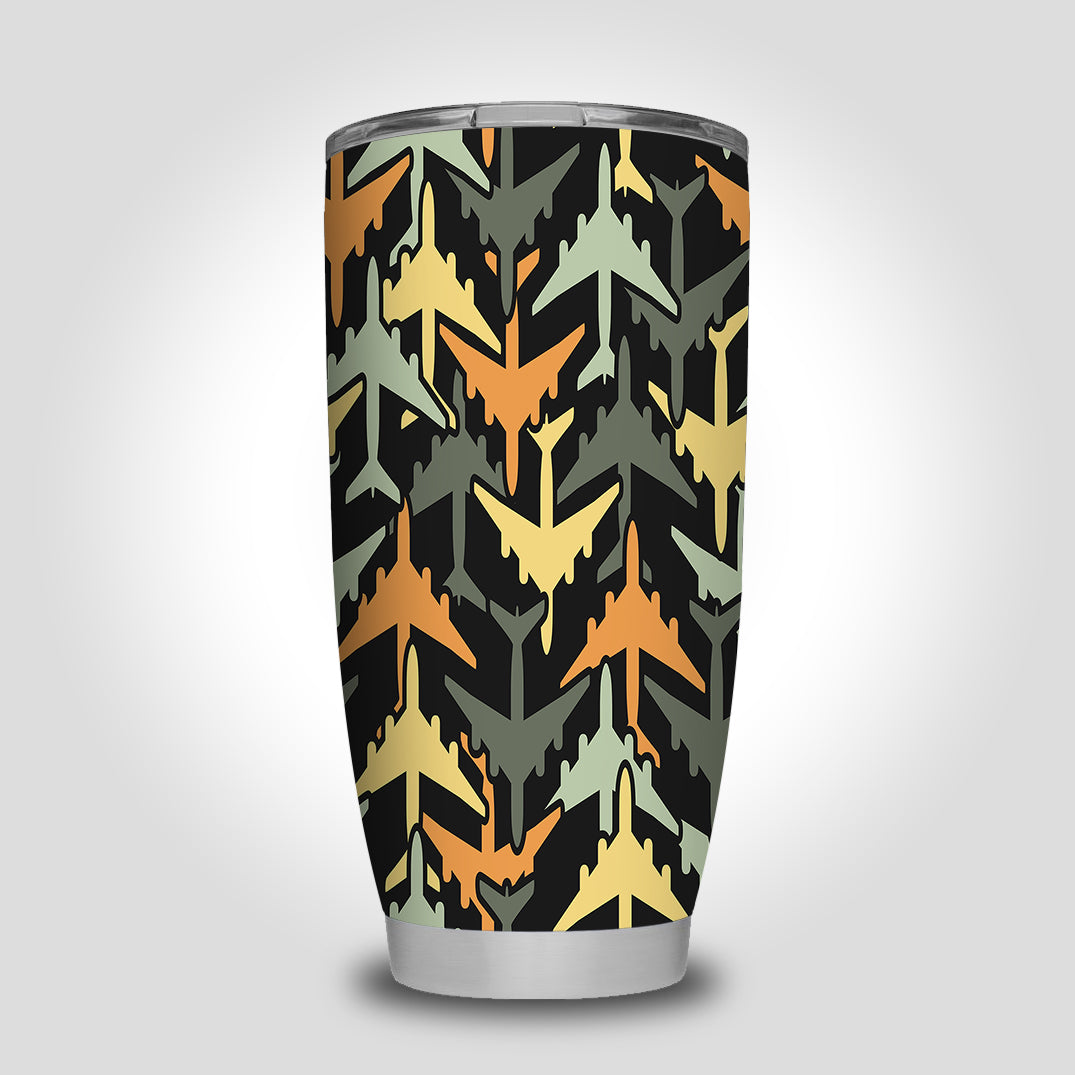 Volume 2 Super Colourful Airplanes Designed Tumbler Travel Mugs