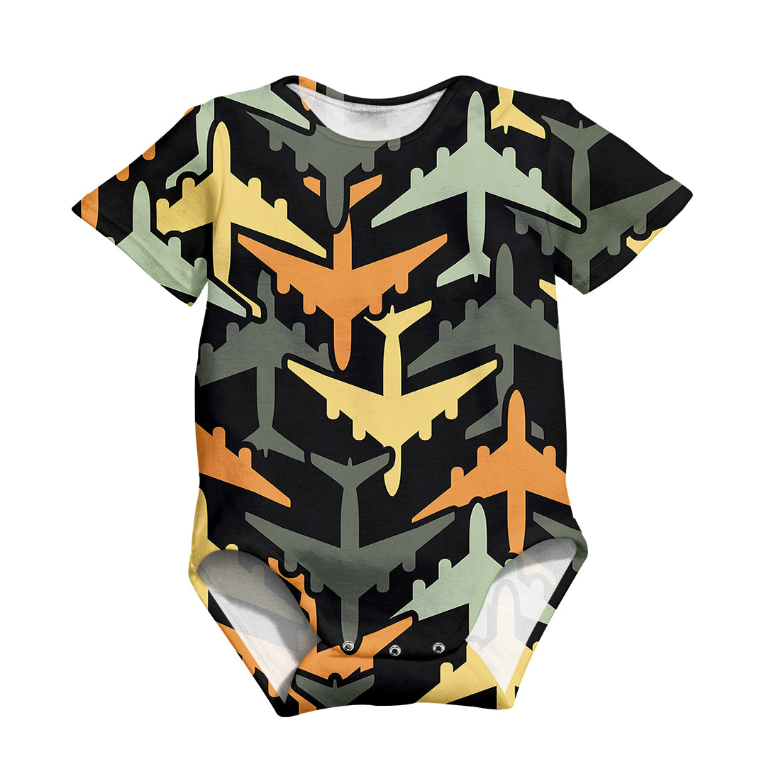 Volume 2 Super Colourful Airplanes Designed 3D Baby Bodysuits