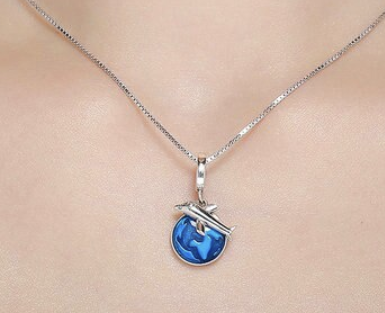Travel the World by Plane Themed Necklace