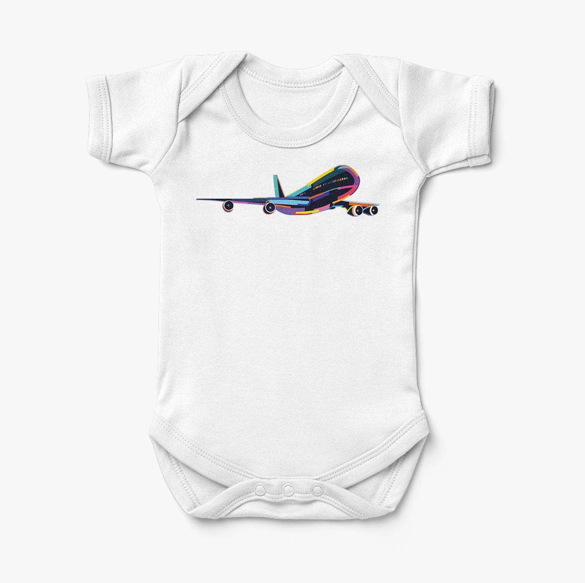 Multicolor Airplane Designed Baby Bodysuits