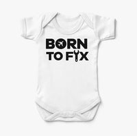 Thumbnail for Born To Fix Airplanes Designed Baby Bodysuits