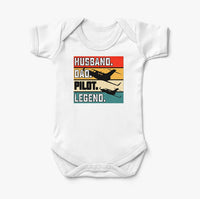 Thumbnail for Husband & Dad & Pilot & Legend Designed Baby Bodysuits