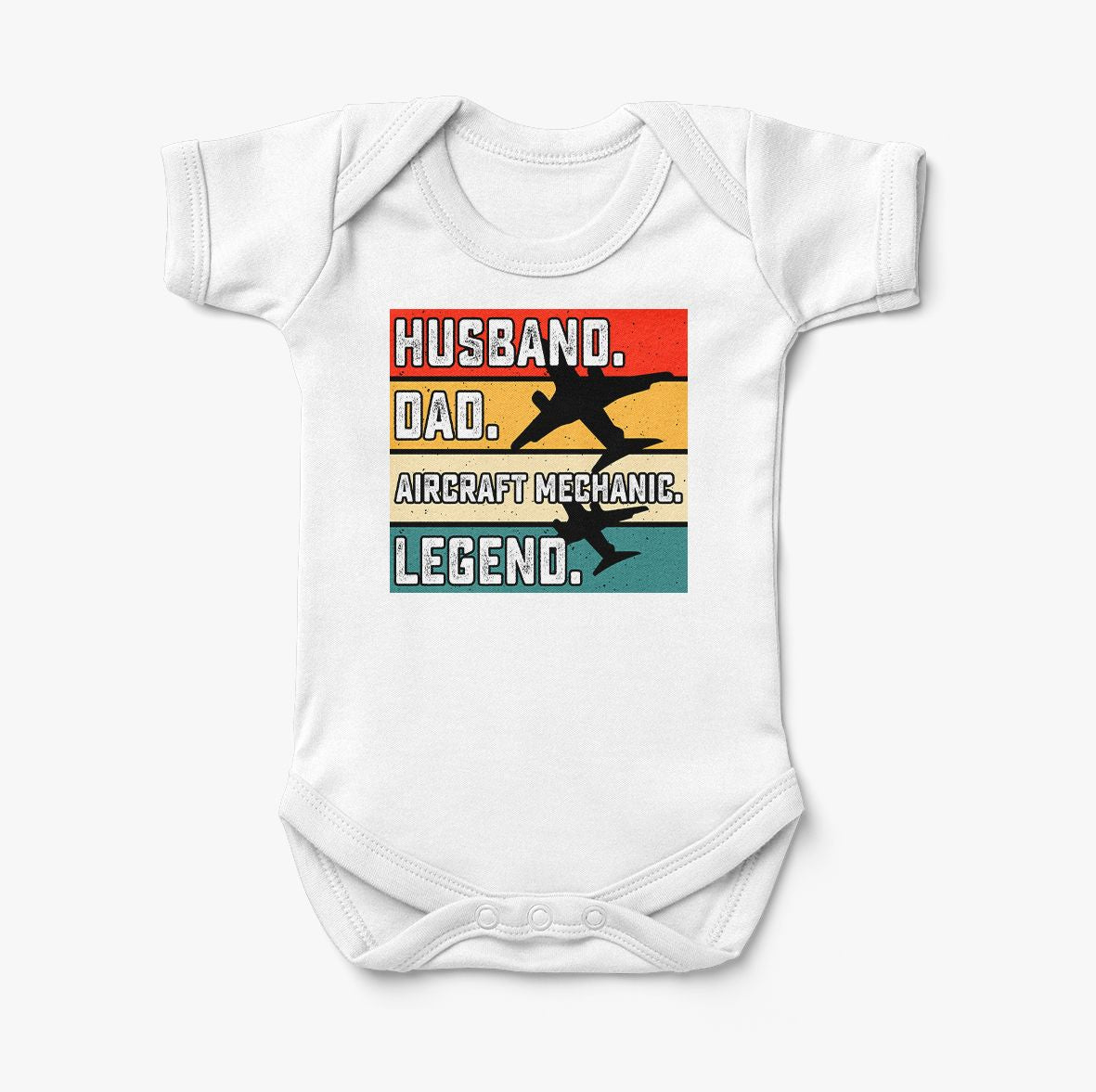 Husband & Dad & Aircraft Mechanic & Legend Designed Baby Bodysuits