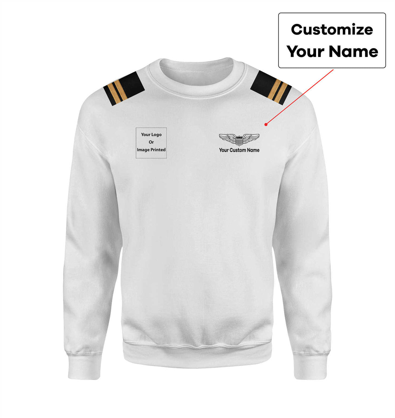 Custom Name &  LOGO & EPAULETTES (Military Badge) Designed 3D Sweatshirts