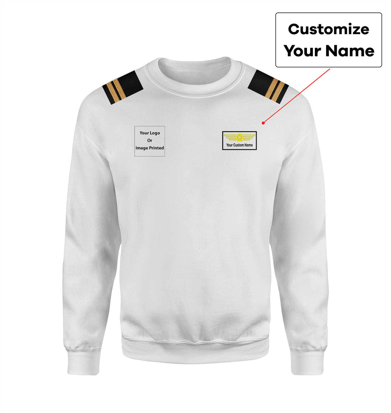 Custom Name &  LOGO & EPAULETTES (Badge 1) Designed 3D Sweatshirts