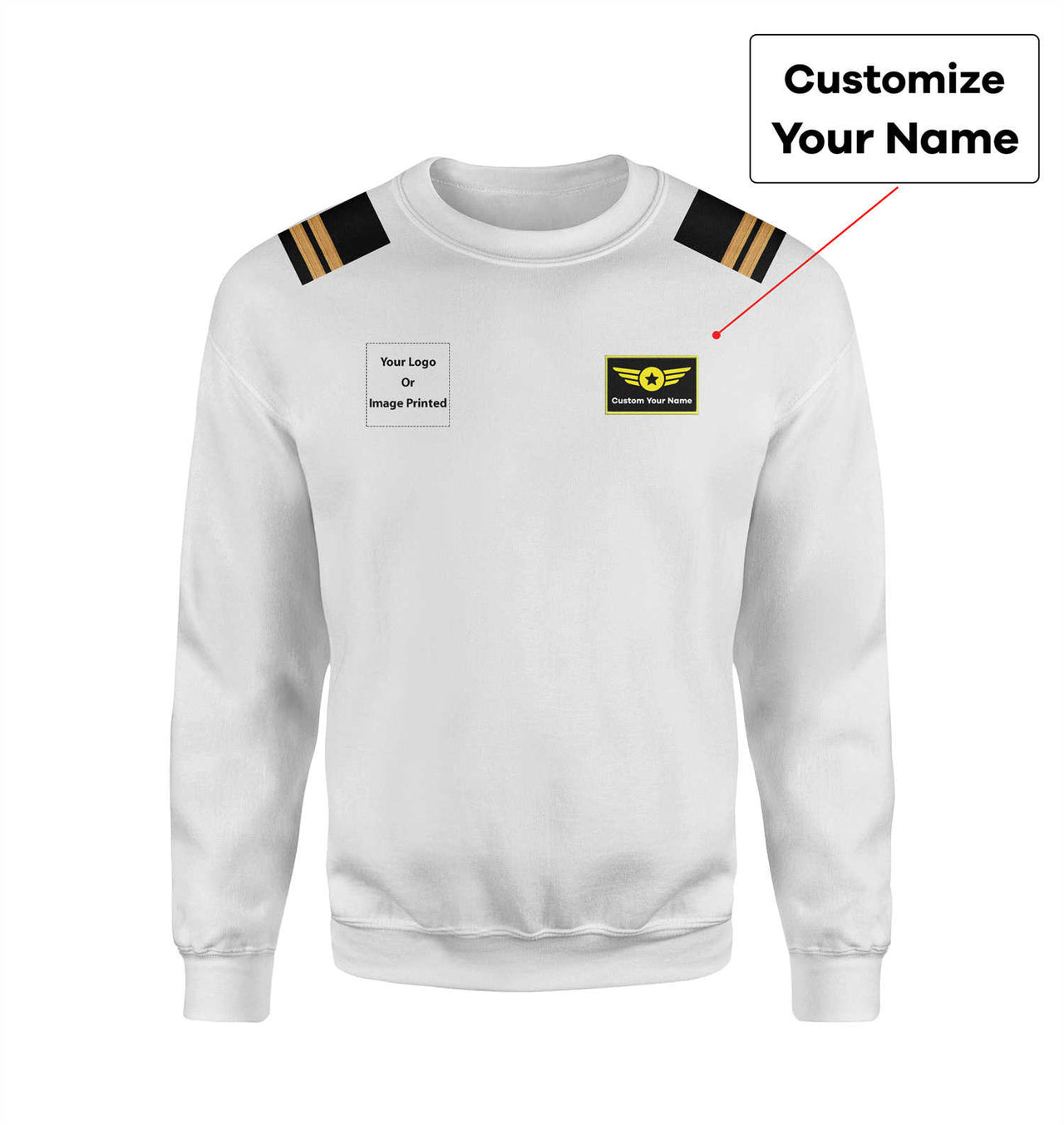 Custom Name &  LOGO & EPAULETTES (Special Badge) Designed 3D Sweatshirts