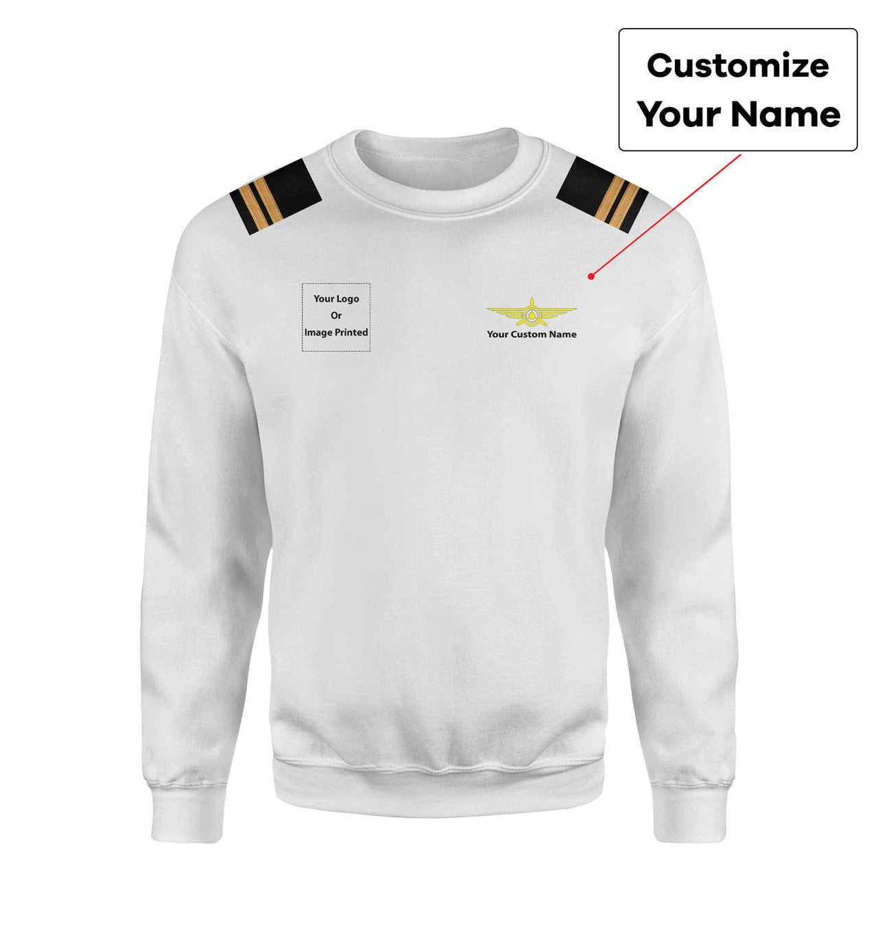 Custom Name &  LOGO & EPAULETTES (Badge 3) Designed 3D Sweatshirts