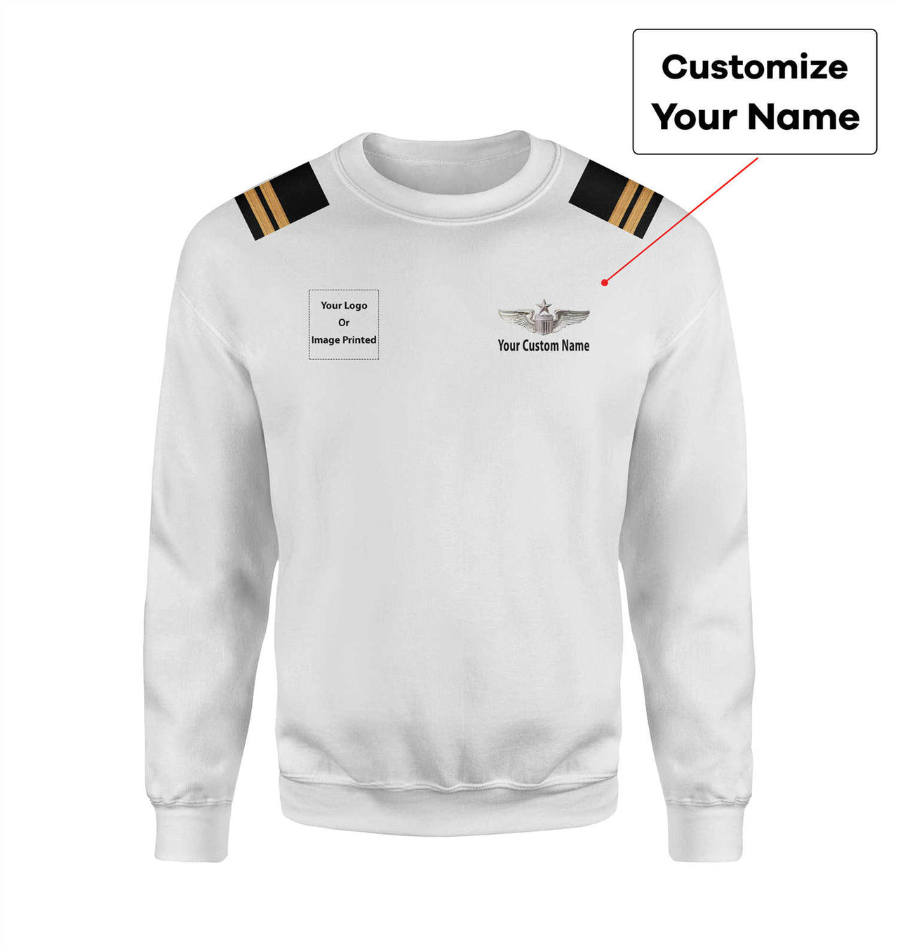 Custom Name &  LOGO & EPAULETTES (US Air Force & Star) Designed 3D Sweatshirts