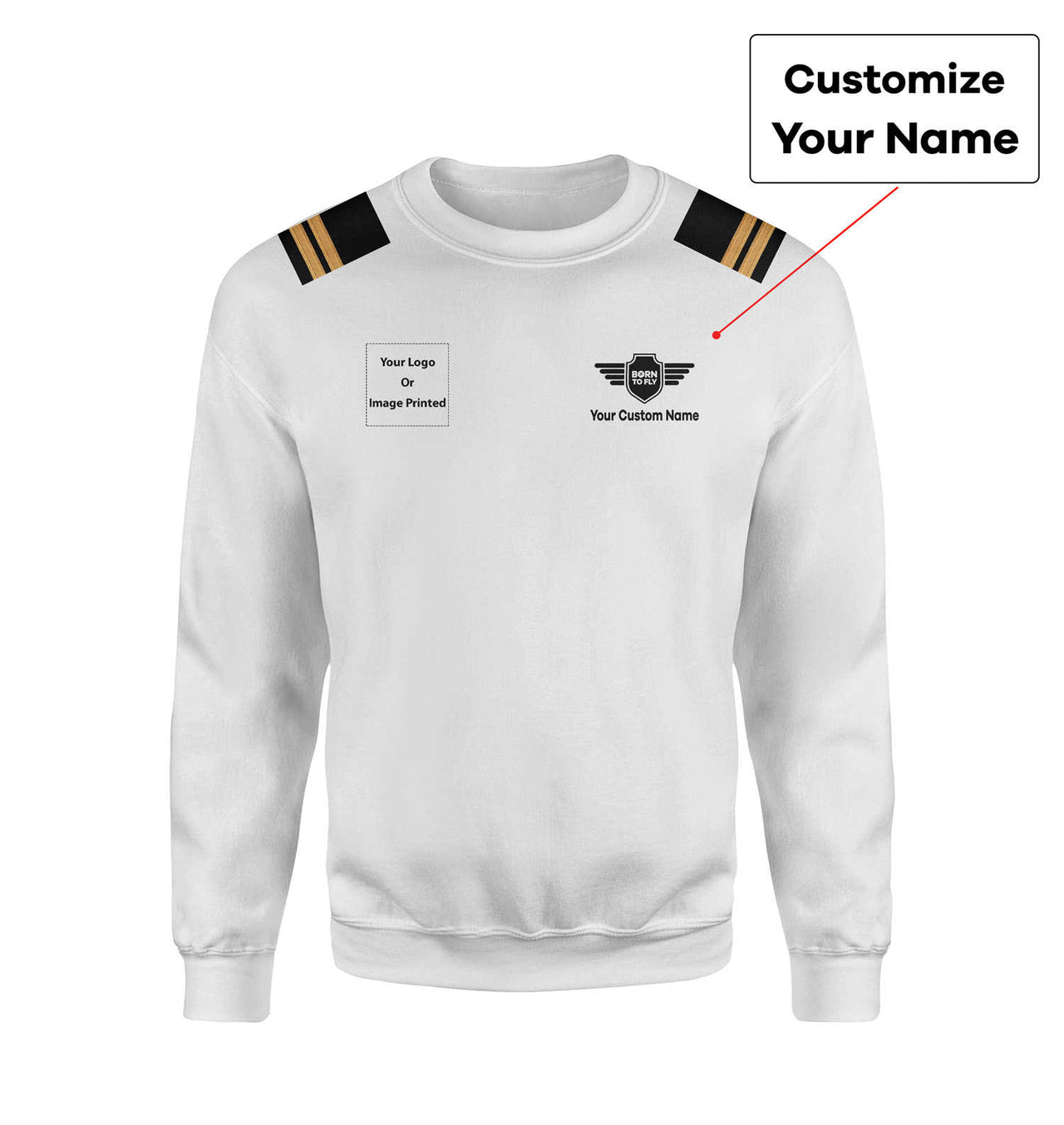 Custom Name &  LOGO & EPAULETTES (Badge 5) Designed 3D Sweatshirts