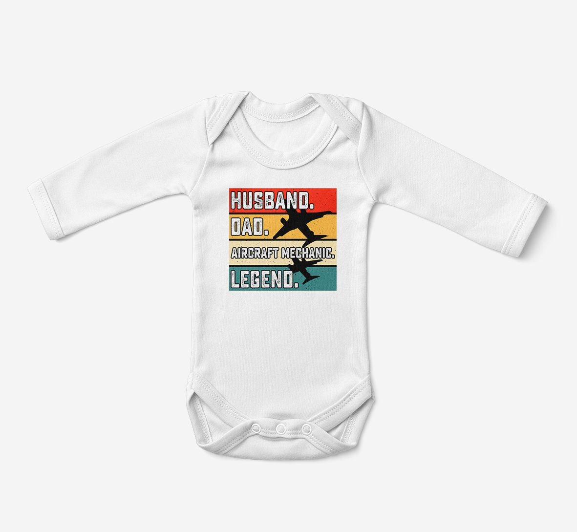 Husband & Dad & Aircraft Mechanic & Legend Designed Baby Bodysuits
