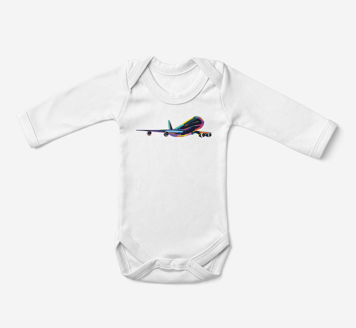 Multicolor Airplane Designed Baby Bodysuits