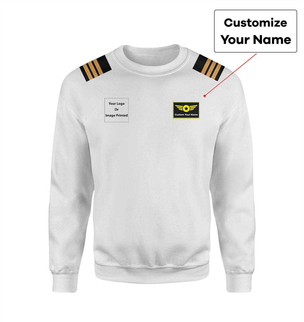 Custom Name &  LOGO & EPAULETTES (Special Badge) Designed 3D Sweatshirts