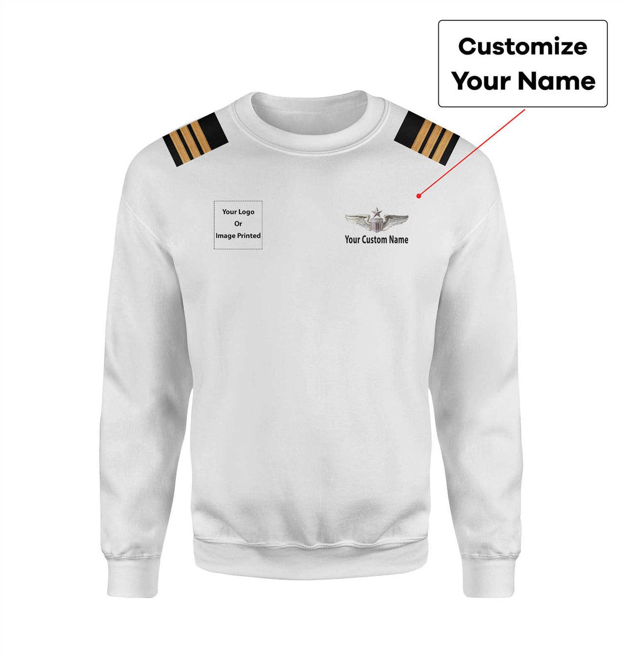 Custom Name &  LOGO & EPAULETTES (US Air Force & Star) Designed 3D Sweatshirts