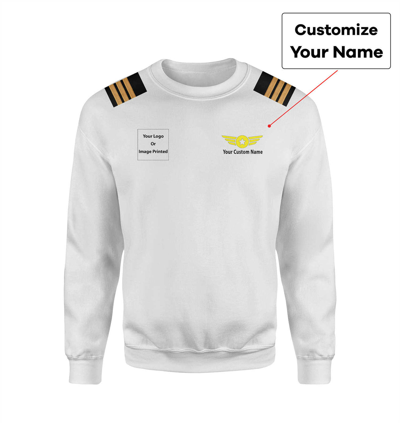 Custom Name &  LOGO & EPAULETTES (Badge 4) Designed 3D Sweatshirts