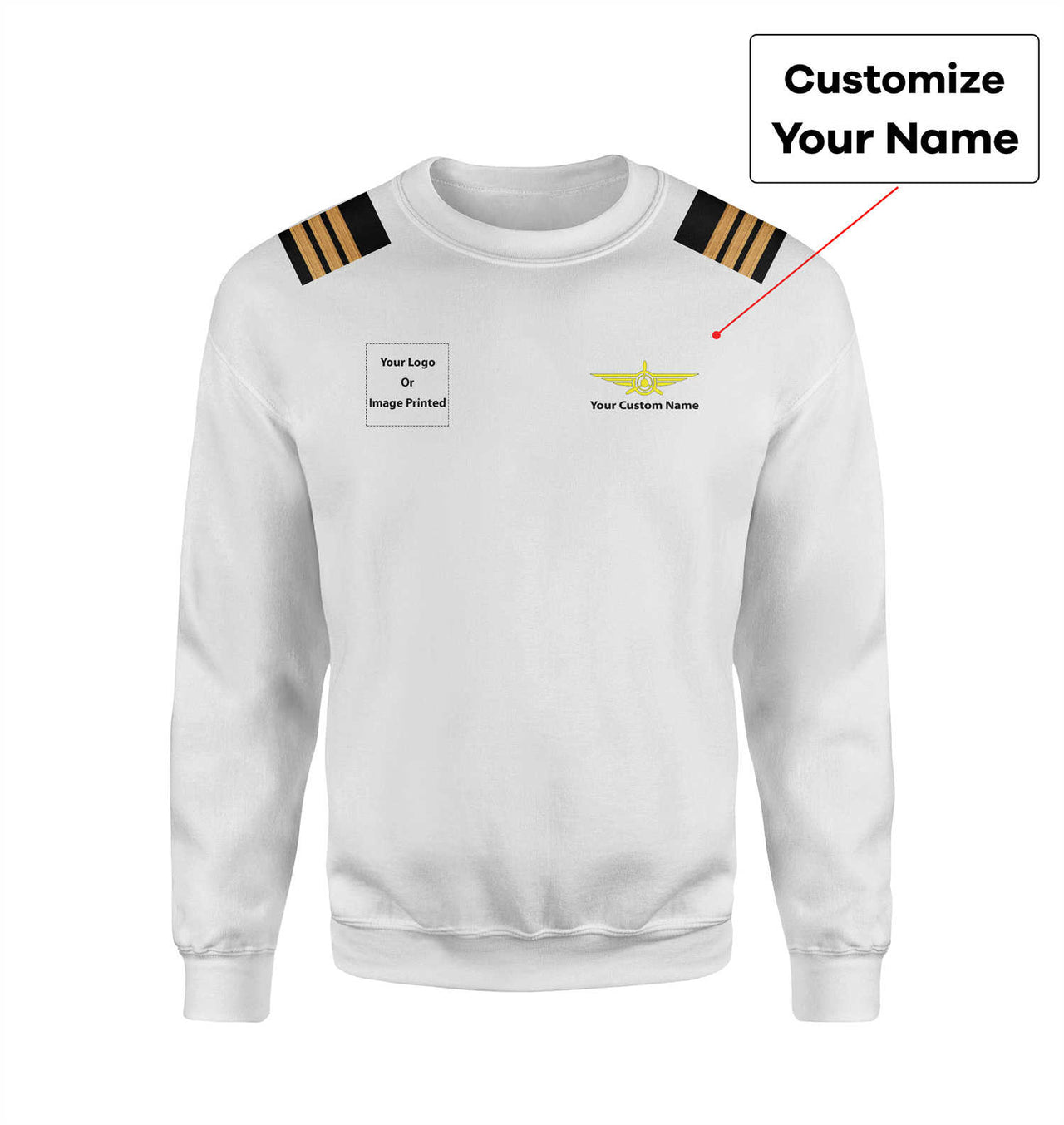 Custom Name &  LOGO & EPAULETTES (Badge 3) Designed 3D Sweatshirts