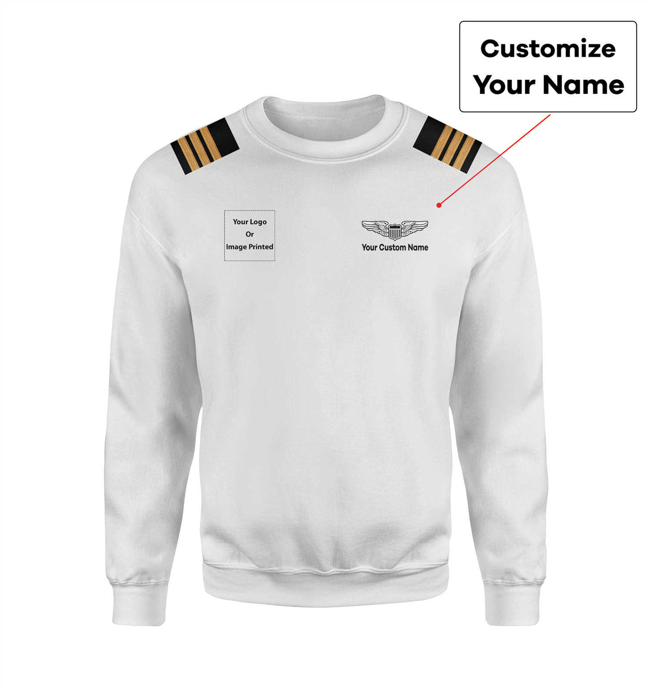 Custom Name &  LOGO & EPAULETTES (Military Badge) Designed 3D Sweatshirts