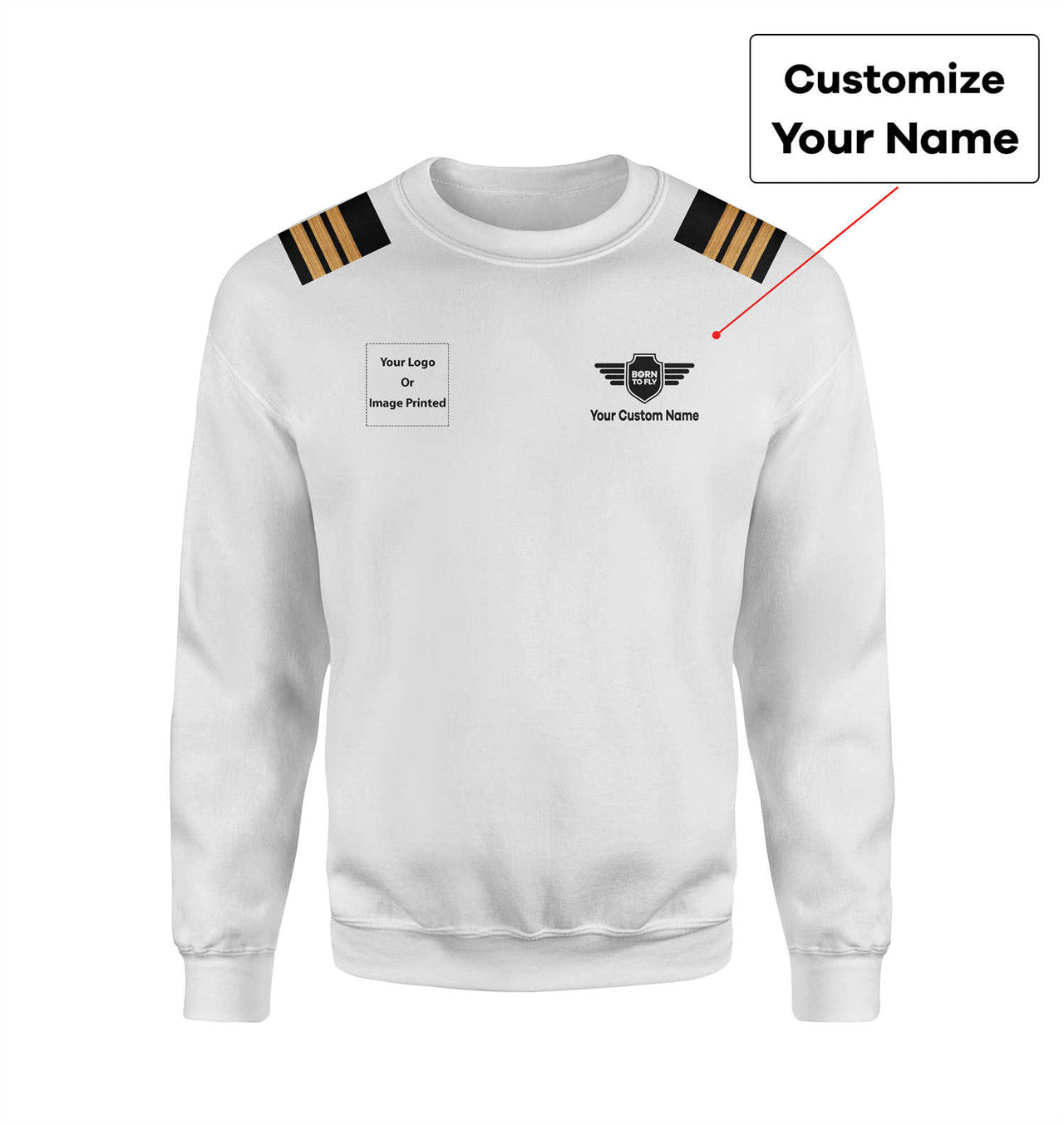 Custom Name &  LOGO & EPAULETTES (Badge 5) Designed 3D Sweatshirts