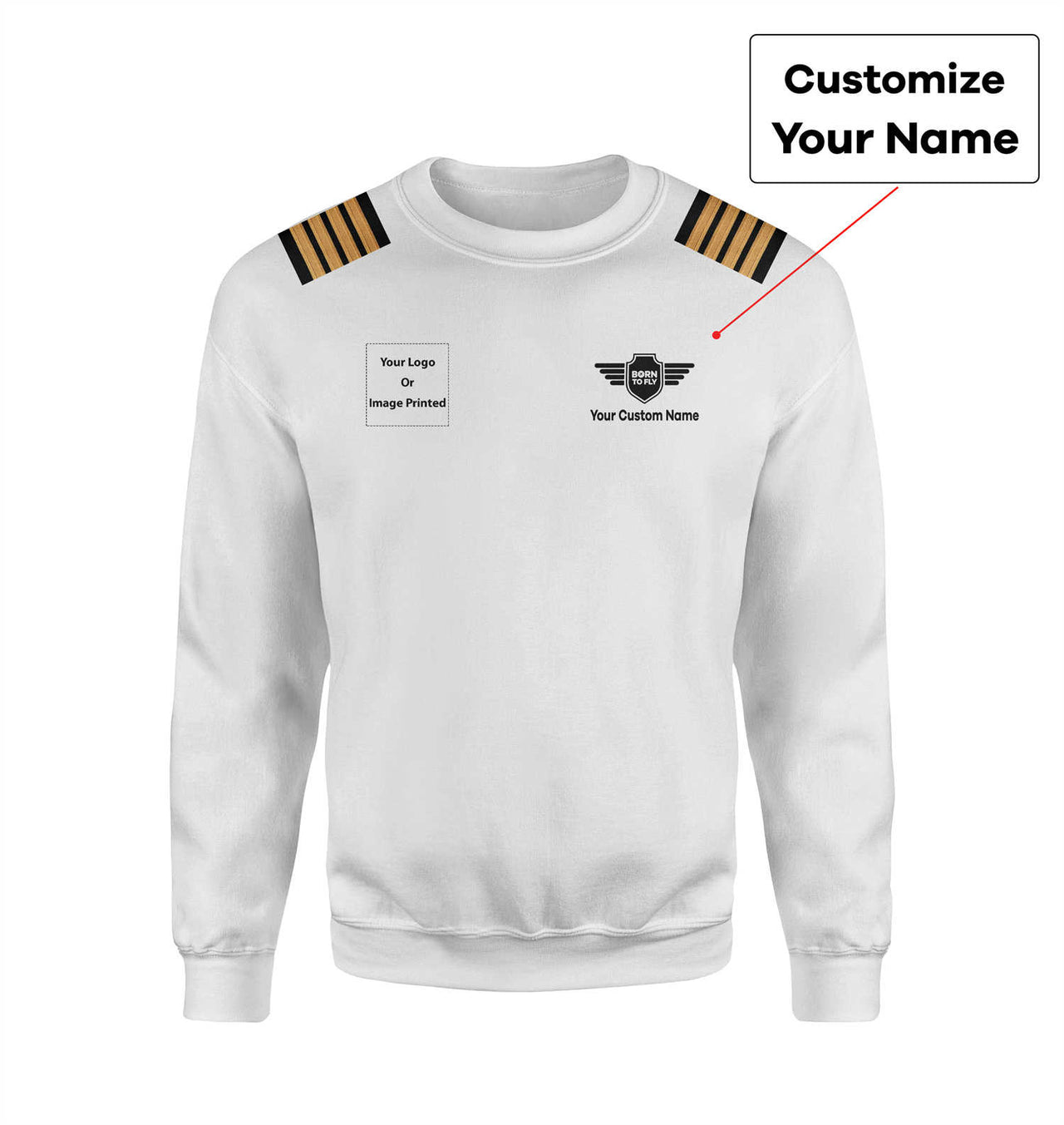 Custom Name &  LOGO & EPAULETTES (Badge 5) Designed 3D Sweatshirts