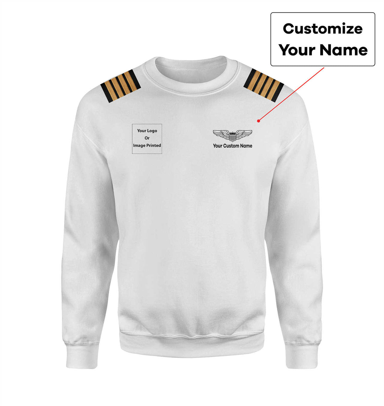 Custom Name &  LOGO & EPAULETTES (Military Badge) Designed 3D Sweatshirts