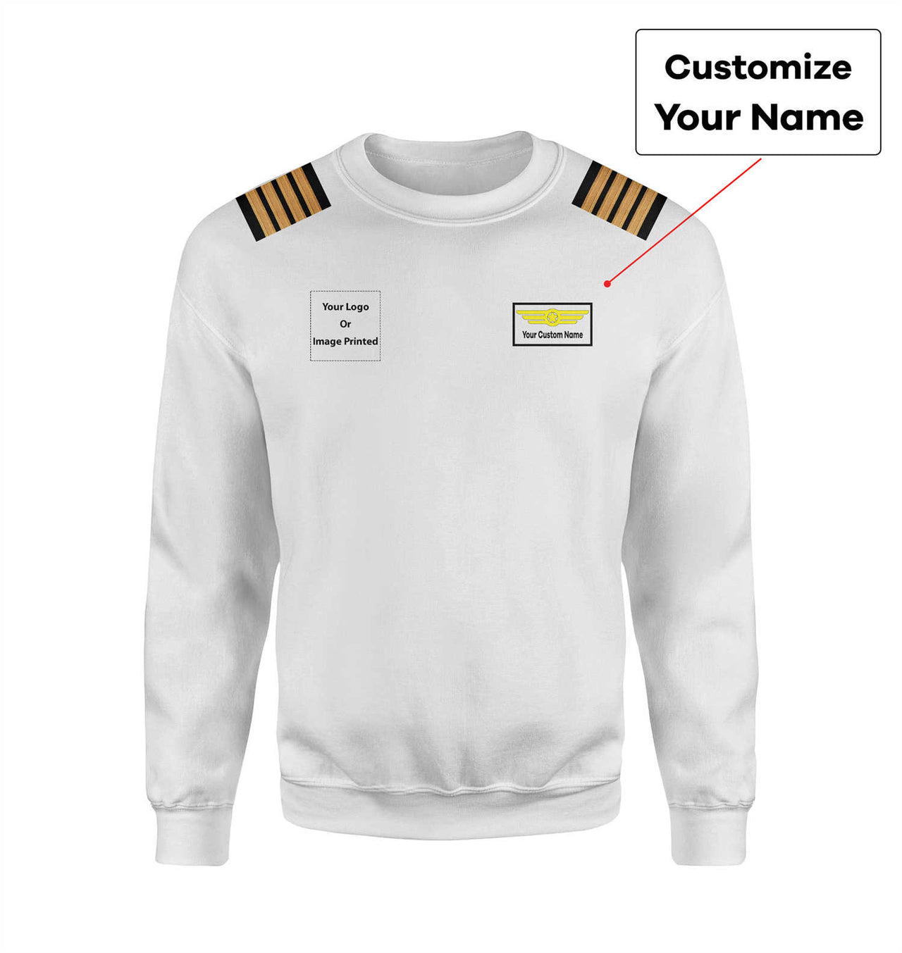 Custom Name &  LOGO & EPAULETTES (Badge 1) Designed 3D Sweatshirts