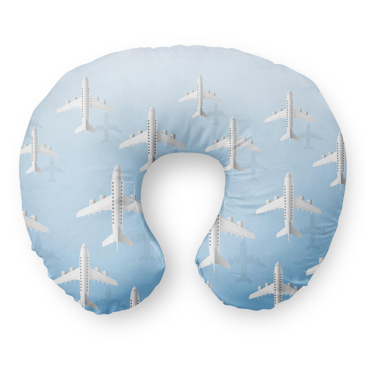White Seamless Airplanes & Shadows Travel & Boppy Pillows