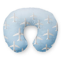 Thumbnail for White Seamless Airplanes & Shadows Travel & Boppy Pillows