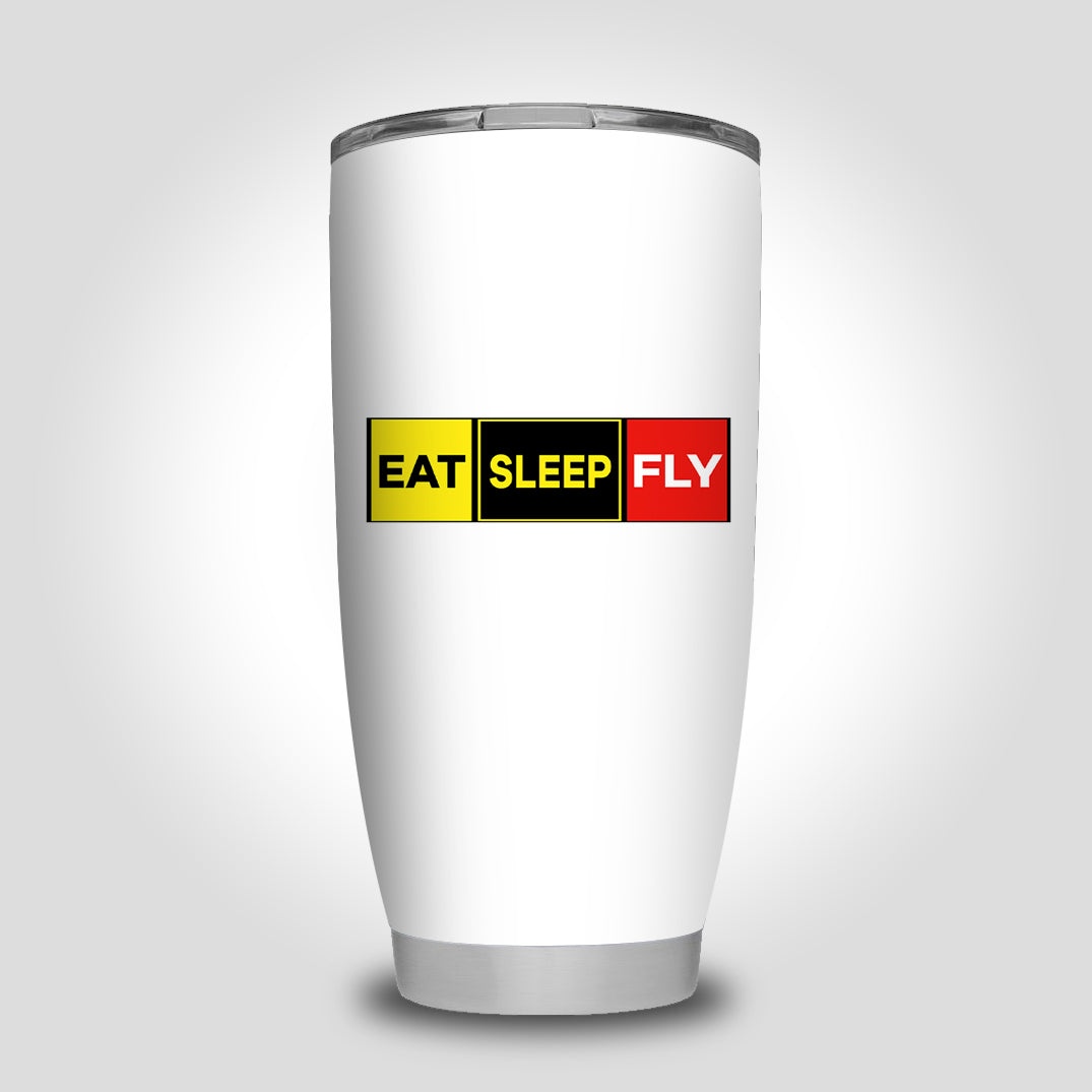 Eat Sleep Fly (Colourful) Designed Tumbler Travel Mugs