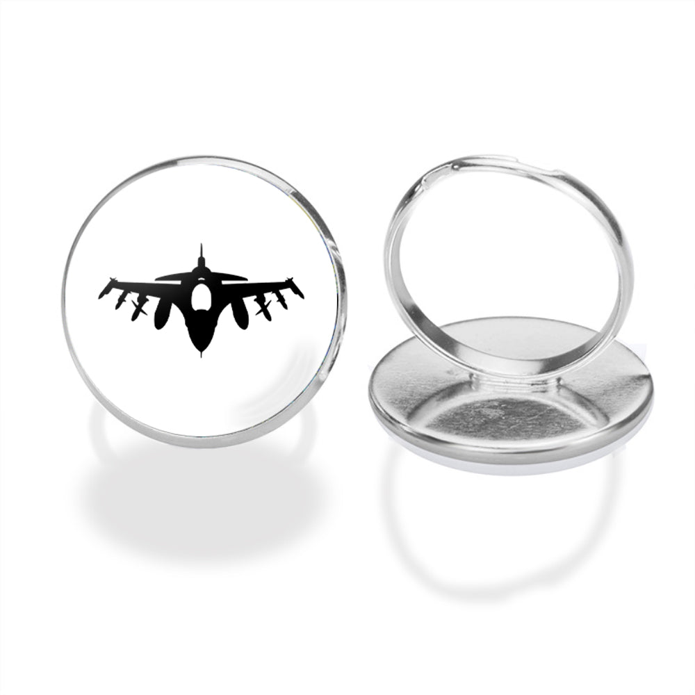Fighter Jet 16 Silhouette Designed Rings