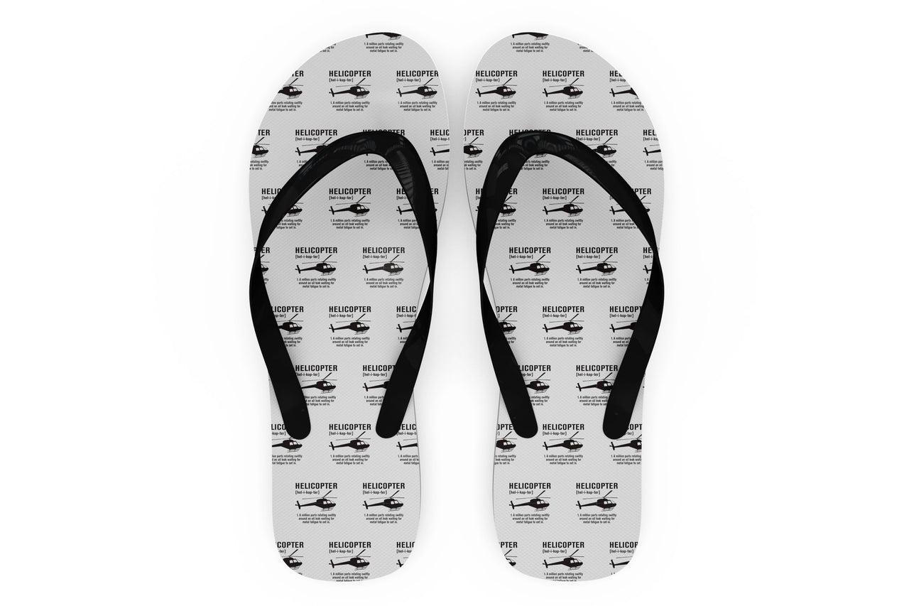 Helicopter [Noun] Designed Slippers (Flip Flops)