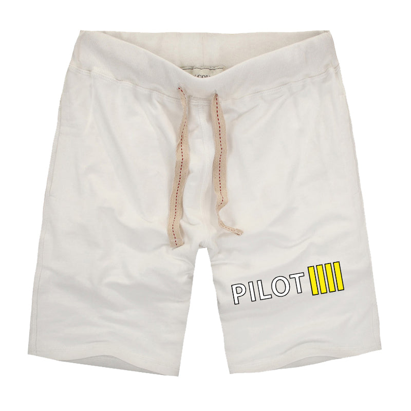 Pilot & Stripes (4 Lines) Designed Cotton Shorts