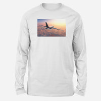 Thumbnail for Super Cruising Airbus A380 over Clouds Designed Long-Sleeve T-Shirts