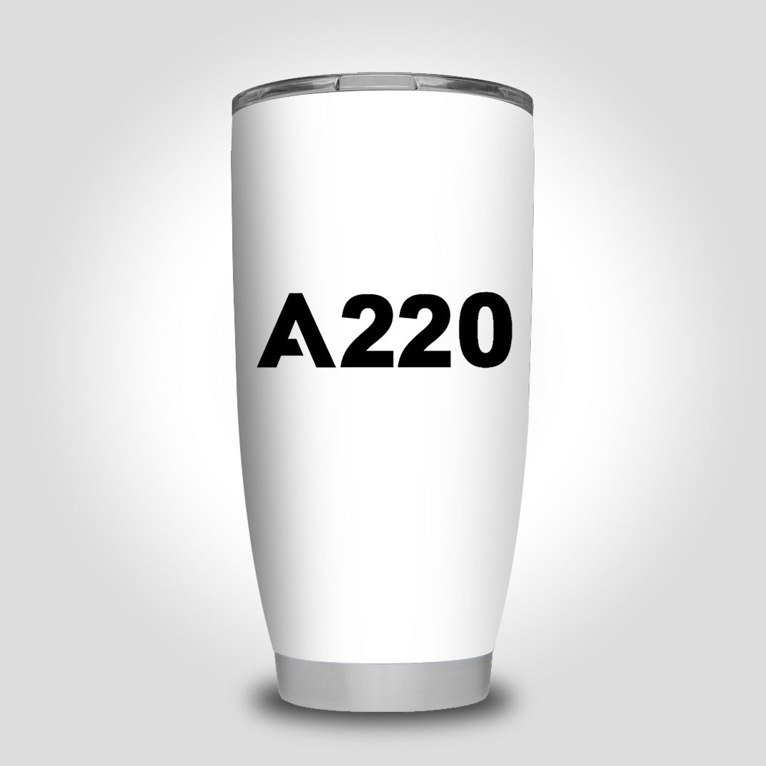 A220 Flat Text Designed Tumbler Travel Mugs