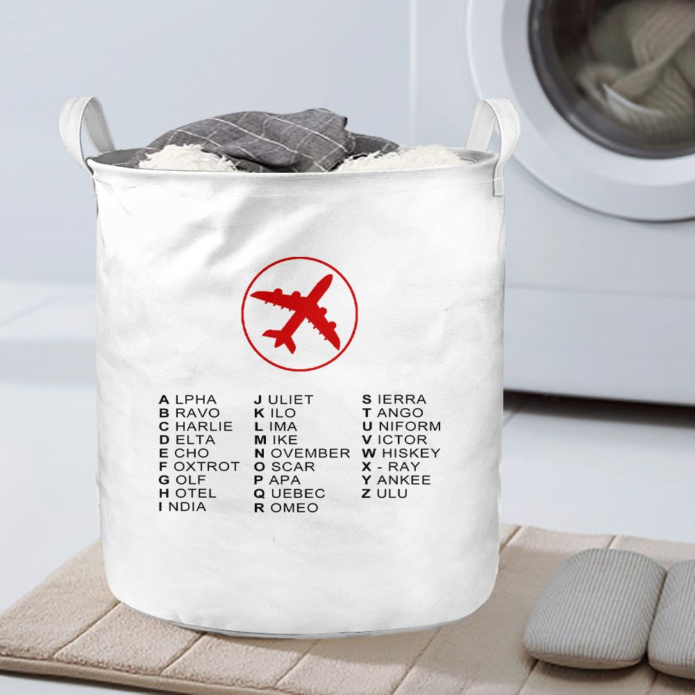 Aviation Alphabet 2 Designed Laundry Baskets