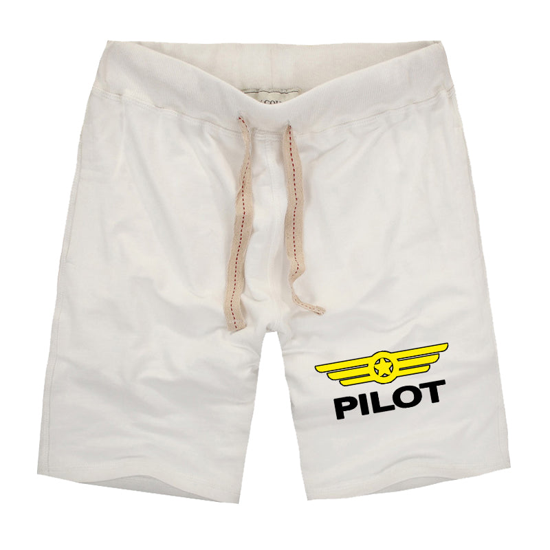 Pilot & Badge Designed Cotton Shorts