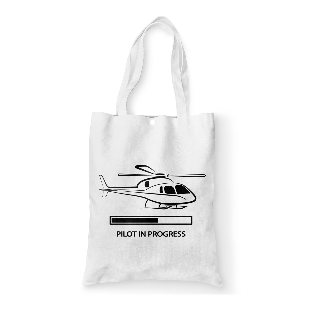 Pilot In Progress (Helicopter) Designed Tote Bags