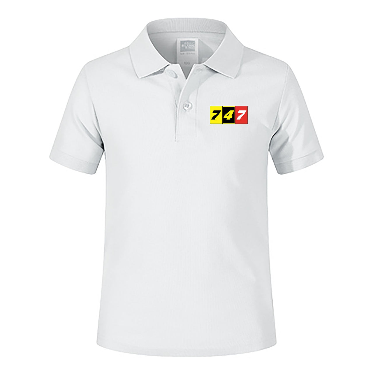 Flat Colourful 747 Designed Children Polo T-Shirts